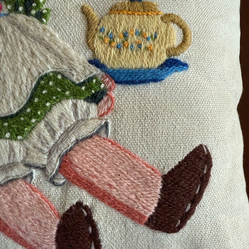 Vintage Embroidered Doll Pillows - Picture 5 of 7